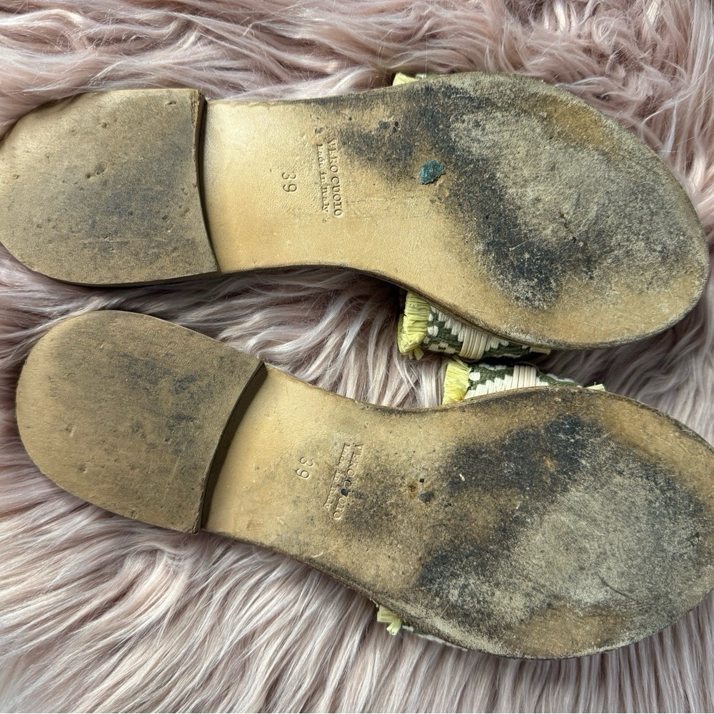 Free People x Karma Of Charme Magical C-Etno Leather Raffia Sandals Size 39 - Picture 4 of 6